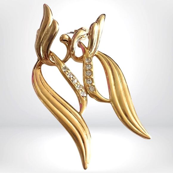 Avon 1990 "Day into Evening" Swirl Design Stud and Dangle Earrings | NIB - Picture 3 of 5